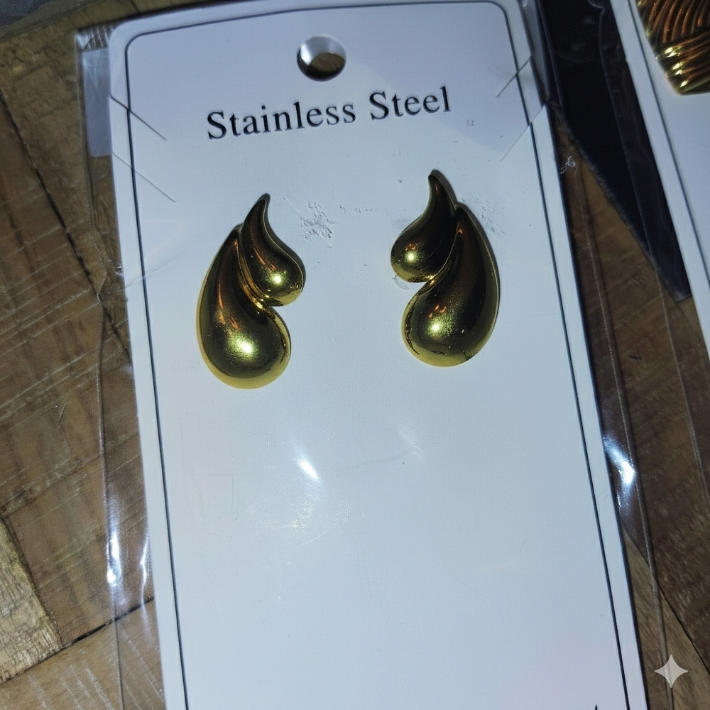 Stainless Steel Elegant Earrings - Picture 2 of 2
